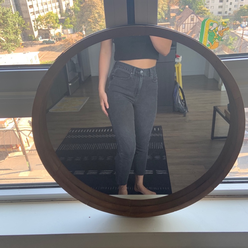american eagle faded black ankle jeans